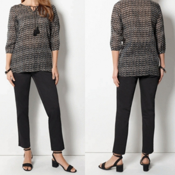 Plus size Top w/ Gold Studs & Black Tassels - Picture 1 of 17